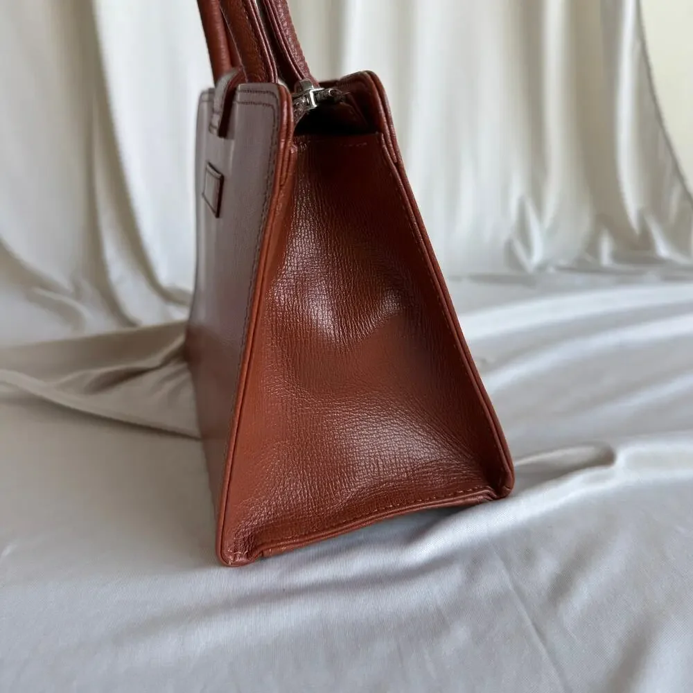 Vintage Jean Paul Gaultier Maroon Leather Top Handle Bag - Mid to Late 90s